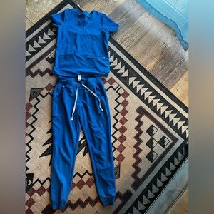 Royal blue figs jogger scrubs